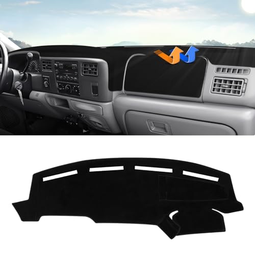 Image of Autorder Dashboard Cover Mat for 1999-2004 Ford F250 F350 F450 Super Duty Accessories Dash Cover Upgrade Velvet Dash Mat Sunshade Glare UV Rays Protector