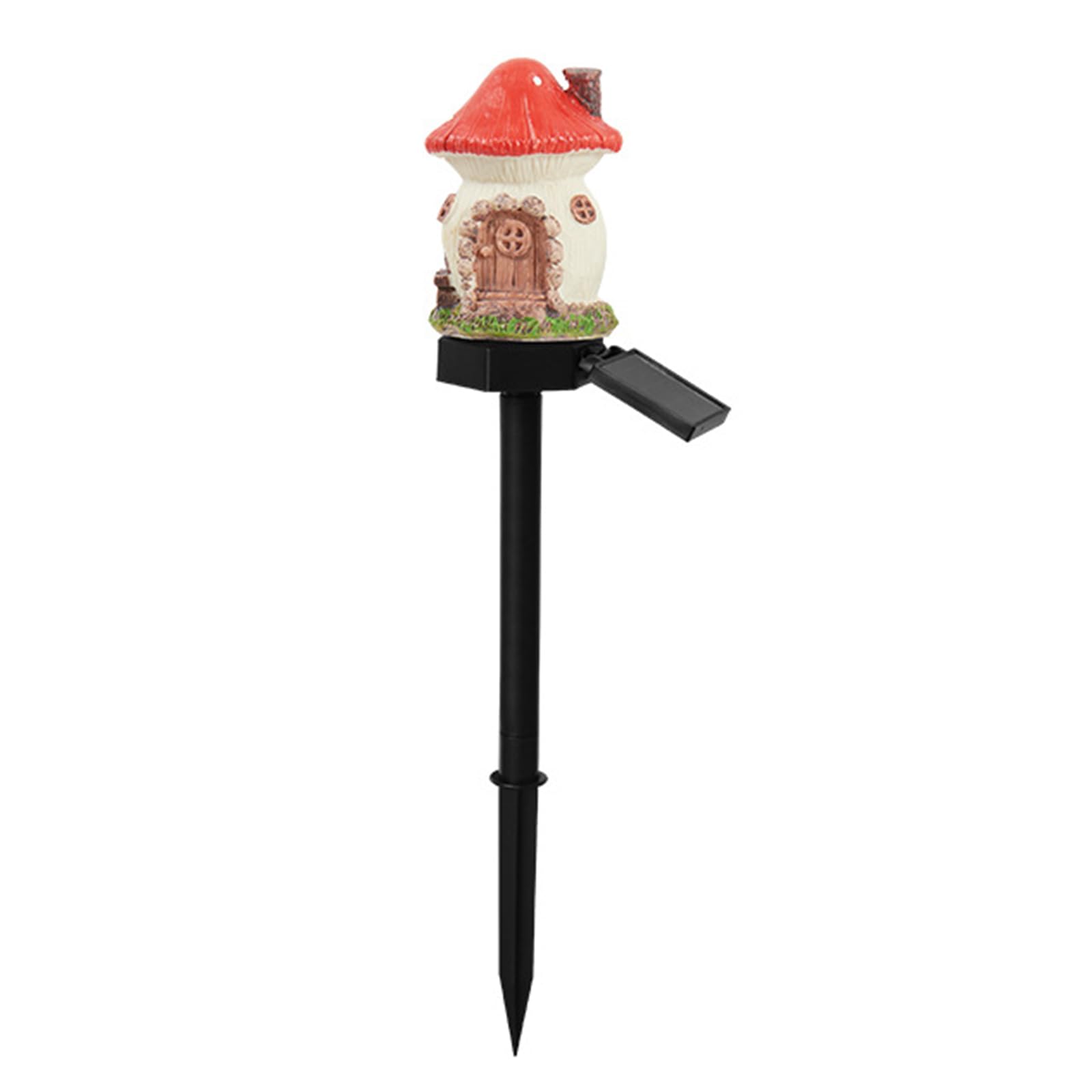 Solar Fairy-Tale Mushroom Cottage Garden Light Auto On/Off Solar-Powered Resin Lamps Weather-Proof Resin Mushrooms Ground Decor Lights for Yard Patio Pathway Lawn Flower Bed (C)