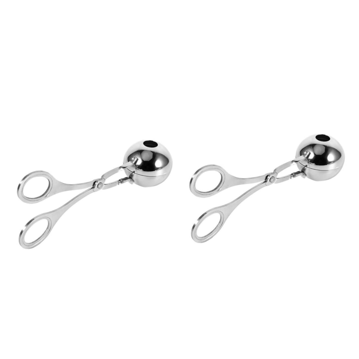 Mikinona 2pcs Stainless Steel Meat Baller Tool Food-grade Scoop for Making Uniform Meatballs Versatile Kitchen Cooking Essential Easy to Clean for