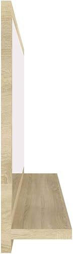 Miniatura 4 de Espejo de baño, espejo de baño para pared, botiquines con espejo, adecuado para baños, dormitorios, sobre el inodoro blanco y roble Sonoma de 31.5 x