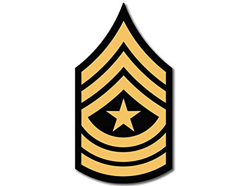 US Army Rank SGM Sergeant Major Chevron Shaped Sticker (SSI United States Military (2.5 x 5 inch) U.S. Army Licensed