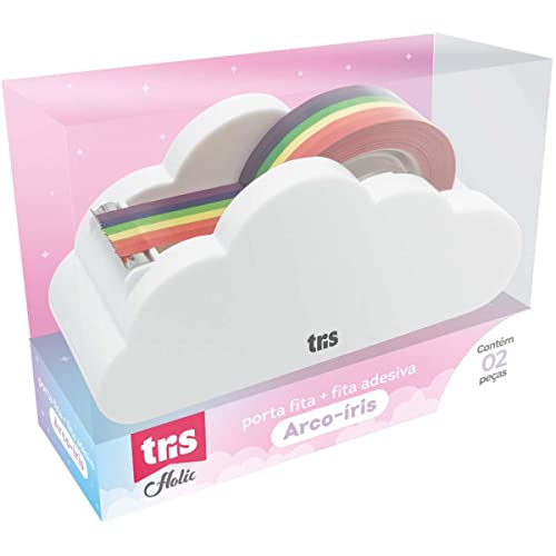 Summit Suporte Para Fita Adesiva, Tris, Arco-íris, Com Fita, Branco, 612515