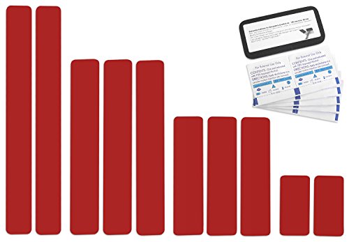 Preisvergleich Produktbild 10 Stück selbstklebende Planen Reparatur Tapes Pflaster, Easy Patch Comfort 50mm Breite, Feuerrot RAL 3000
