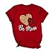 Produktbild serliyDamen Valentine's Day Tee Mode Herz Print Tops Festliches Kurzarm T-Shirt Party Shirts Frauen Streetwear Bluse Oberteile Gotik Top Nachtclub Partykleidung
