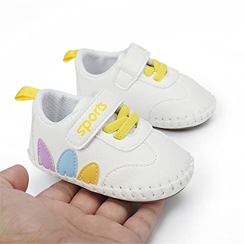 Hsdsbebe Baby Boys Girls Pu Leather Hard Bottom Walking Sneakers Toddler Rubber Sole First Walkers Infant Cartoon Slippers Crib Shoes(Jml8007 Yellow,2) #TOP3
