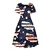 July 4th Dresses Casual Fashion Independence Day Short Sleeve Graphic O Neck Maternity Dressy 4th of July Outfits Vestidos De Verano para Mujer 2025 Blue