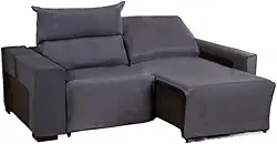 Kit Capa para Sofá Retrátil 2 Lugares - Tecido Soft e Confortável, Capa Protetora Ajustável, para Sofá de Espuma(Cinza,1 m)