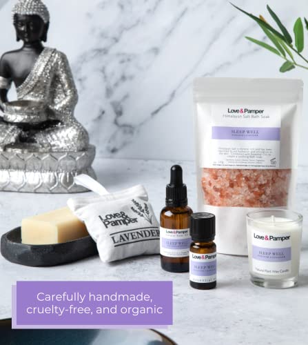 Love & Pamper Sleep Well Original Pamper Gifts for Women, Relaxation Spa Set, Lavender Essential Massage Oil, Himalayan Bath Salt, Candle and Soap, Memorable Gift of Aromatherapy - Image 6