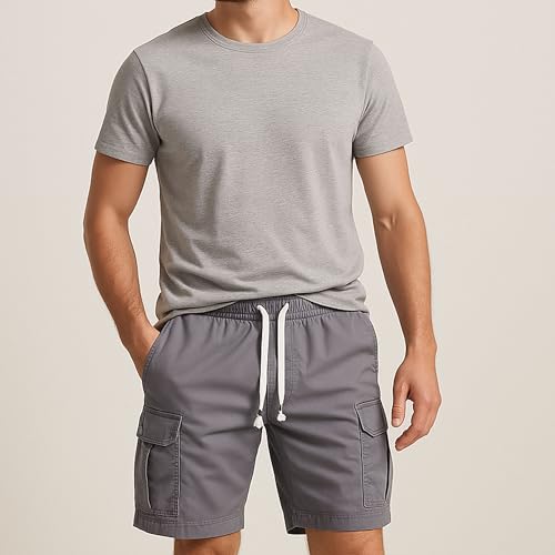 Short casual ligero de algodón para hombre con múltiples bolsillos miniatura 2