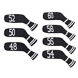 Scott Edward ニットウェッジゴルフアイアンヘッドカバー7PCSクラブプロテクター48,50,52,54,56,58,60度 スコットエドワード (濃い灰色)