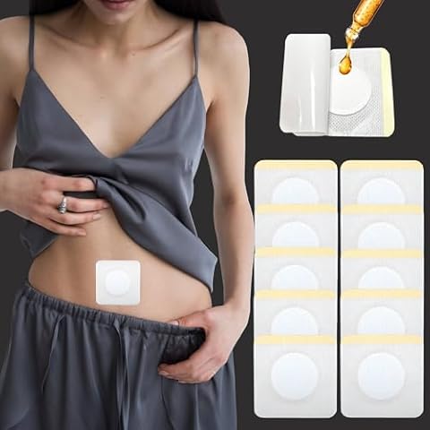 10Pcs Castor Oil Pack Wrap, Castor Oil in Belly Button for Liver Detox, Highly Absorbent Self-Adhesive Castor Oil Wrap Organic Cotton, No Wash, Easy to Use, Anti-Seepage(Oil Not Included) Cover