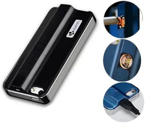 ONG New Sleek Protective Case with Built-in No-flame Lighter Cigarette Lighter Pc Hard Cases for Iphone 5 5s（black）
