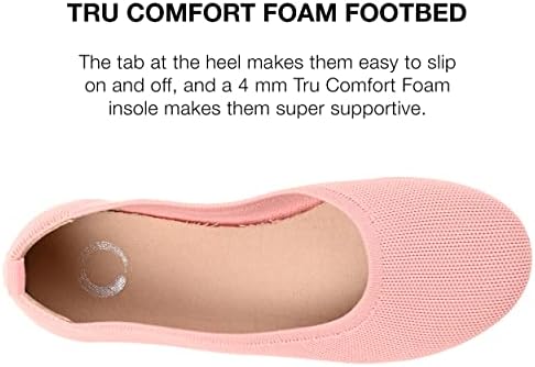 Journee Collection Womens Jersie Ballet Flat with Knit Fabric Uppers and Comfort Foam Footbed, Pink, 12 | Image 3