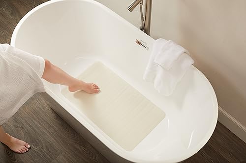 Image of Rubbermaid Commercial Products Safti-Grip Bath Mat, Large, White, Suction-Backed, for Commercial /Residential Use for Home /Hotel /Shower /Bathtub (Pack of 12)