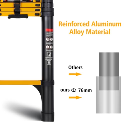 SINMEIRUN 20.3FT Telescoping Ladder, Portable Extension Folding Ladder, Multi-Purpose Compact Telescopic Ladder for Household or Outdoor Work, 330lbs Max Capacity