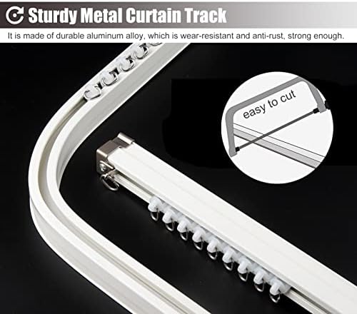 Flexible Curtain Track Rod for Living Room & Bay Windows, Customizable Wall Divider Rail with Hooks - Perfect for Stylish Window Treatments & Space Management