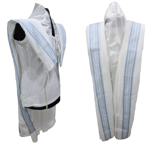 A supervised kosher Tallit Gadol Prayer Shawl from Israel,Wedding Model Diamond,Non-Slip.Wash and Iron easily.2
