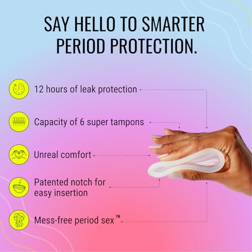 Image of Flex Reusable Disc | Reusable Menstrual Disc | Tampon, Pad and Cup Alternative | Capacity of 6 Super Tampons | Lasts for Years | Includes Carrying Pouch & 2 Free Disposable Discs (Pack of 18)