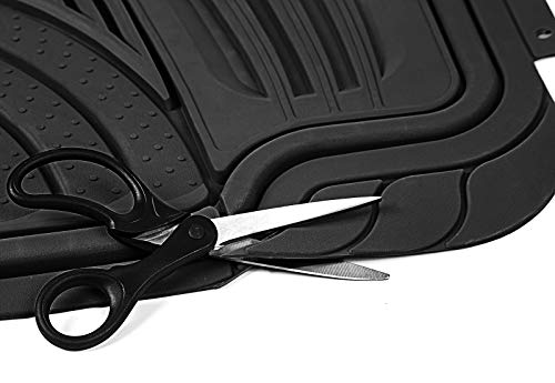 Floor Mats For Cars Trucks Suvs (4 Piece Set) All Weather Heavy Duty Rubber Car Accessories Best For Auto Truck Suv Van Waterproof Interior Automobiles Liners Covers - Black Semi Custom Tactical Mat #TOP4