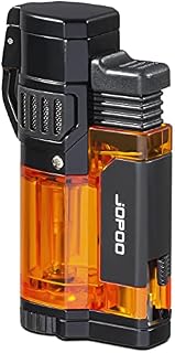 JOPOO Cool Triple Jet Flame Turbo Torch Windproof Lighter, Butane Gas Lighter Refillable Adjustable (Sold Without Gas)