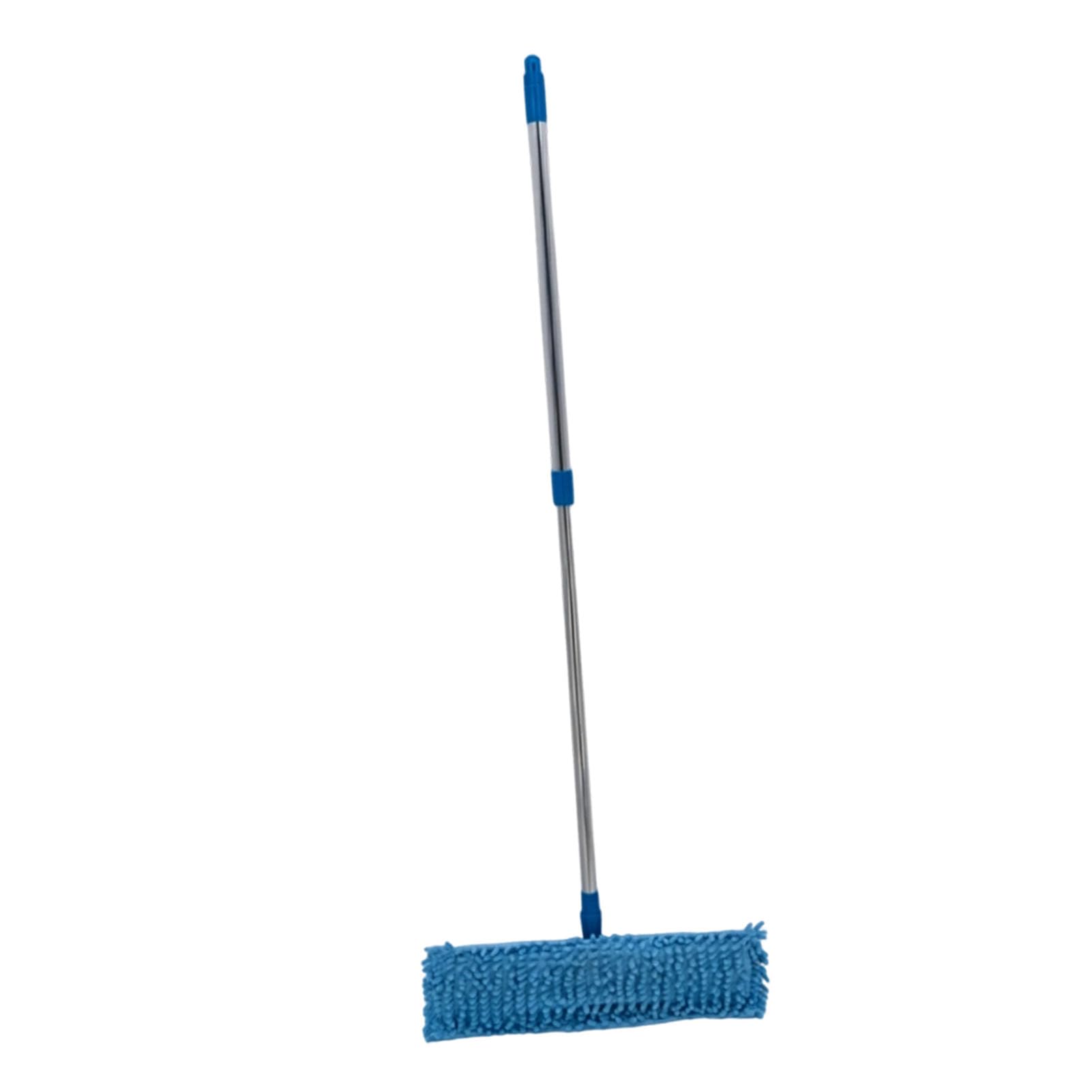 Trapeador Plano de Chenilla, Trapeador Húmedo Seco Desmontable y Lavable (Blue)