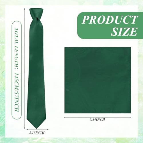 Image of Sureio 20 Pcs Men Tie and Pocket Square Set Satin Formal Solid Ties for Men Pocket Square Handkerchief for Wedding