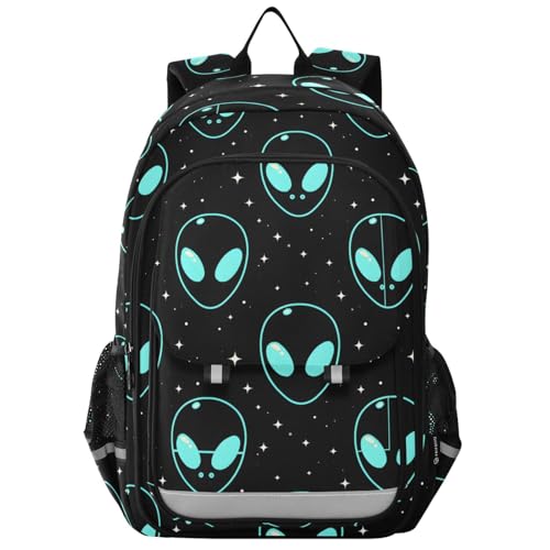 Sac à dos ordinateur portable enfants bleu Ufo Alien pour le lycée