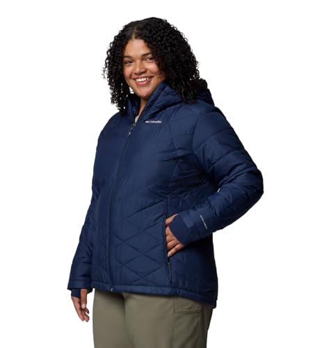 Columbia Womens Heavenly Hooded Puffer Jacket, Collegiate Navy, 1X