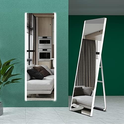 STARLEAD 150 X 50CM LED Full Length Mirror, Free Standing Floor Mirror, Wall Mounted Hanging Mirror, Full Size Body Mirror with Dimmable, Large Leaning Dressing Lighting Mirror & 3 Color Modes