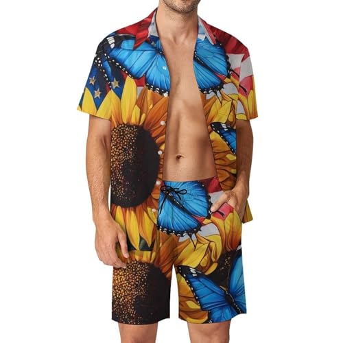 Conjunto de dos piezas de hombre transpirable para combatir el calor con estilo gráfico 1