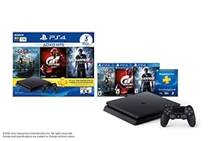 PlayStation 4 Slim (1TB) PS4 Hits Console Bundle includes God Of War, GT Sport, Uncharted 4 (Import Version)