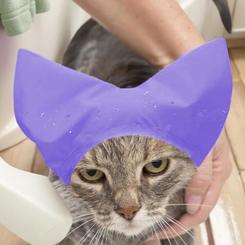 Capace de chuveiro de gato, boné de banho para cães - Capéu de chuveiro ajustável Tampa do ouvido de
