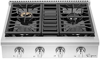 Empava 30 in. Slide-in Natural Gas Rangetop with 4 Burners in Stainless Steel, 30 Inch