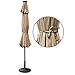 EliteShade USA 10-Year-Non-Fading Solar 9ft Market Umbrella with 80 LED Lights Patio Umbrellas Outdoor Table Umbrella with Ventilation, Heather Beige