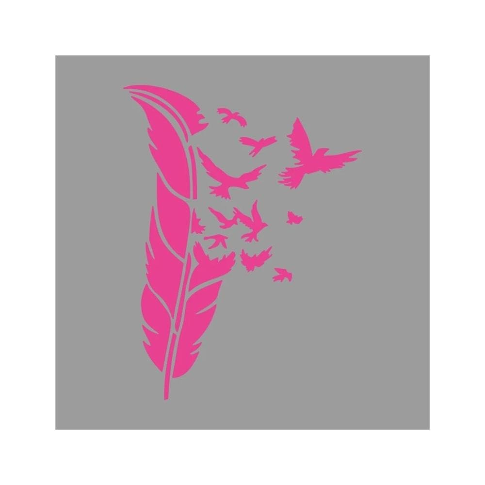 Vivid Feathers Transform Into an Eagle for Car Trucks Motorcycles(Bright Pink,L)