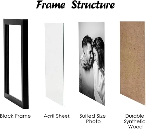 Image of Rousrie Photo Frames For Wall With Acrylic Top, DIY Wall Mount Photo Frames, Different Sizes, Set of 10