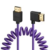 Eonvic Cavo 8K 2.1 HDMI 4K a 120Hz per Sony FX3 Canon Mark II C300 BMPCC 4K 6K Z CAM E2 Camera 8K/4K TV Atomos Ninja V SmallHD Monitor ad alta velocità viola a spirale intrecciato angolo sinistro