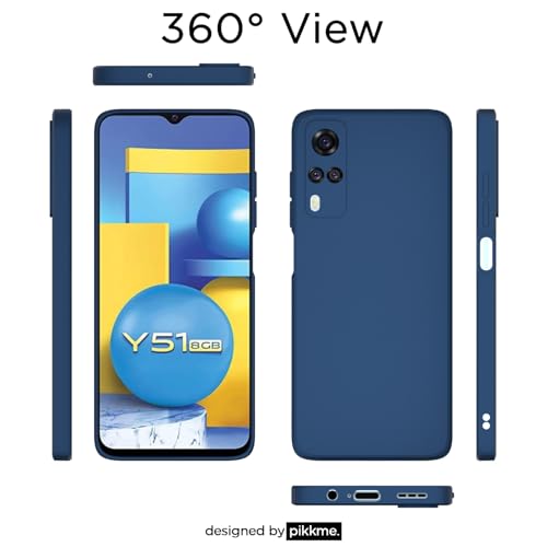 Image of Outlouders Back Cover for Vivo Y31 / Y51A / Y51 / Y51i | Camera Protection | Durable Soft Matte Silicone Bumper Case (Blue)