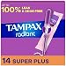 Tampax Radiant Plastic Unscented Tampons, Super Plus Absorbency, 16 Count,(Packaging May Vary)