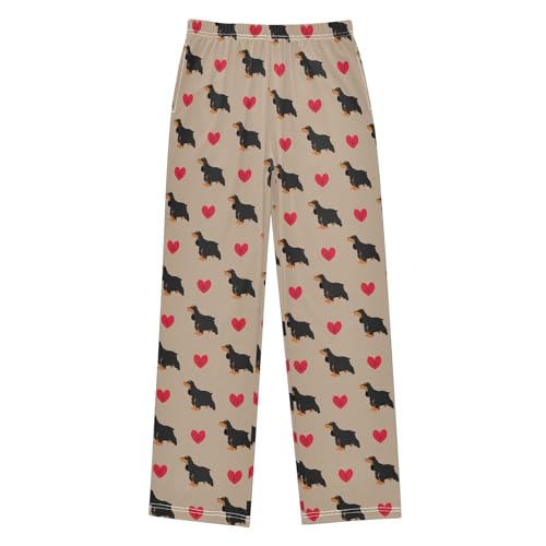 Cocker Spaniel Dog Love Boys Long Pants Soft Trousers Elastic Waist Kids Lounge Bottoms with Pockets S-XL