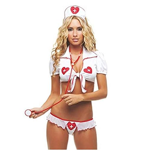 Mujeres Enfermera Conjunto De Lencería Tentación Babydoll Disfraces de Enfermera Uniforme Atractiva Tentacion Camisetas Vestido Sexy Ropa de Dormir Lencería Cosplay Ropa de Dormir