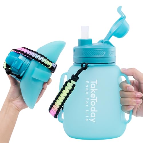 Collapsible-Water-Bottles-40-OZ-Gallon-Motivational-Water-Jug-with-Straw-12L-Silicone-Sports-Water-Bottle-with-Time-Marker-Leakproof-Large-Water-Bottle-for-Yoga-Camping-Outdoors