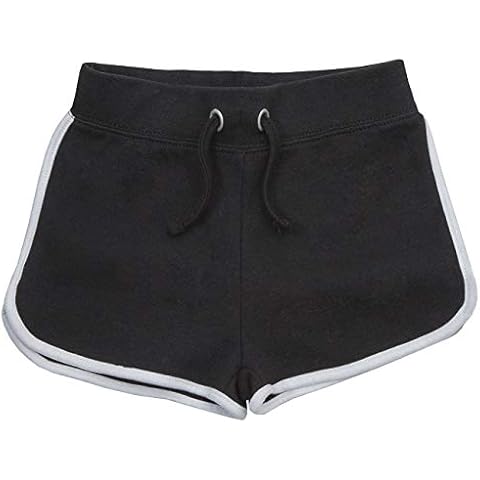 Red Melon Girls Retro Stripe Cotton Summer Shorts Black Cover