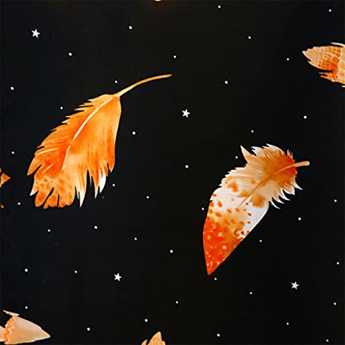 Scmty Feather-Star Pattern Princess 4 Corner Post Bed Canopy For Girls Bed For Twin/Full/Queen/King Size Bed Bedroom Kids Rooms Curtain Net Decoration (Black-Orange, Full) #TOP1