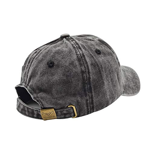 Waldeal Women's Embroidered Blessed Heart Arrow Hat Adjustable Washed Baseball Cap Black #TOP1