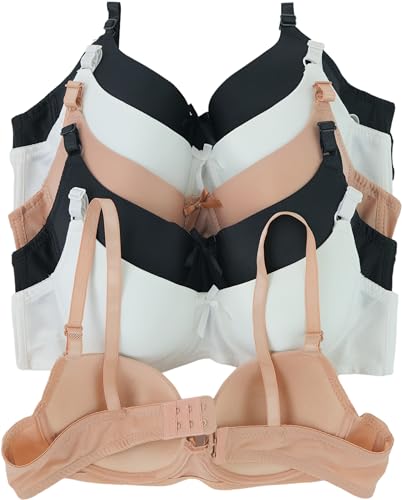 Image of ToBeInStyle Women's Pack of 6 Classic Style Underwire Supportive Padded Bras