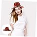 FRCOLOR 1Pc Ladies Leopard Print Jazz Hat with Buckle Belt Decoration Fashion Flat Edge Fedora for Parties and Cosplay Durable and Breathable for All Seasons Red