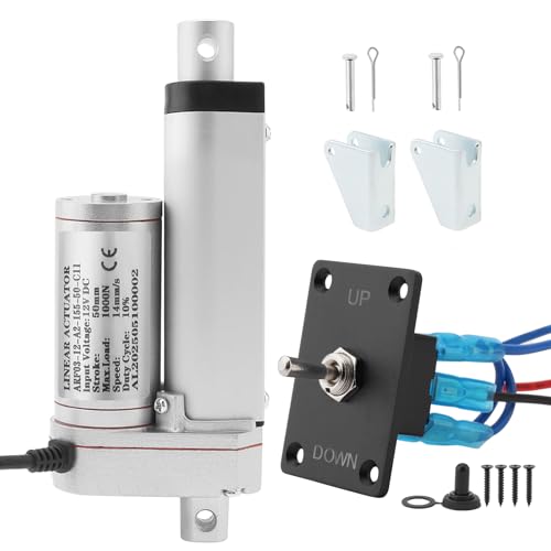 Actuador lineal eléctrico de 12 V con 14 mm/s y capacidad de 220 libras
