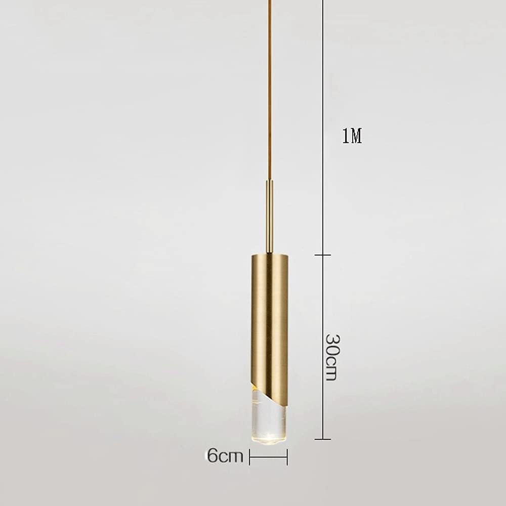 Lampe Suspendue À Flûte Dorée, Lampe Suspendue À Long Tube En Métal Avec Abat-Jour En Cristal, Luminaire E27, Lampes À Suspension De Chevet Ultra-Minces, Lustre Simple Et Moderne