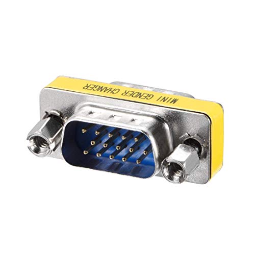 N/A DB15 VGA Gender Changer 15 pines macho a macho, 3 filas, Mini Gender Changer   Conector adaptador para aplicaciones Serial